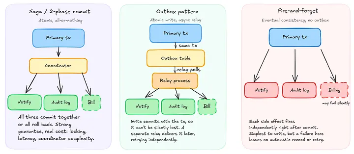 Post-commit side effects: three consistency patterns